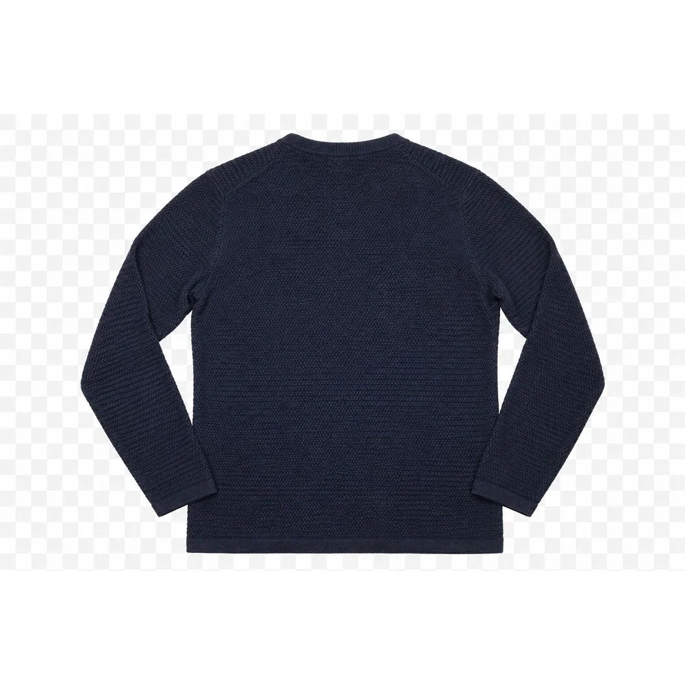 Massimo Dutti Cotton Cashmere Textured Pullover Sweater Mens S Navy Blue